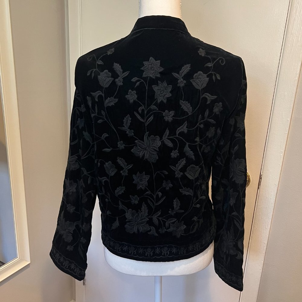 Zara Black Floral Embroidered Blazer Jacket - Picture 9 of 13